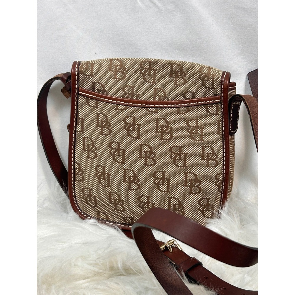 Dooney & Bourke Crossbody Bag Womens S Brown Excellent Monogram Canvas Charm - Picture 5 of 9